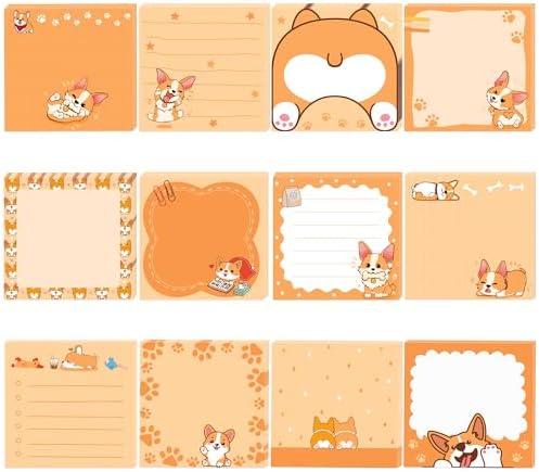Editable Corgi Notes Amazon.com : 240 Pcs Corgi Sticky Notes 12 Designs Cute Cartoon Corgi ...