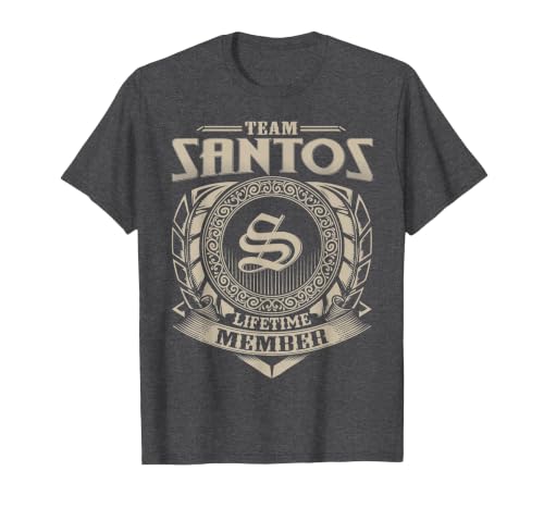 Team Santos Lifetime Member Vintage Santos Family T-Shirt, Men, Dark Heather Grey, 4X-Large