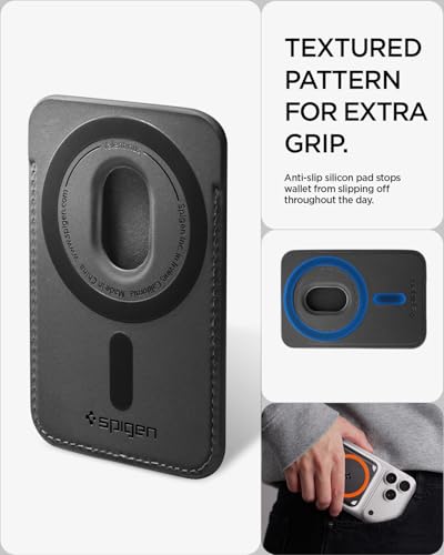 Image of Spigen for MagSafe Wallet, Holds 5 Cards, MagFit Compatible with iPhone 17 /16 /15 /14 /13 /12 Models, Pixel 10 Series, MagSafe-Cases, Pixelsnap and More, Card Holder - PU Black (5-Cards /MagFit+)