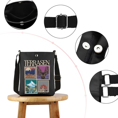 VAMSII T Fantasy Book Crossbody Bag Literary Book Gifts Fiction Fan Gift2