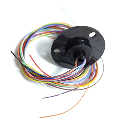 Taidacent Hollow Slip Ring Rotary Electrical Contact 2/4/6/12 Road Collector Ring Conductive Electric Motor Slip Ring Rotating Connector (12 Wire 2A Inner Hole 5mm Outer Diameter 22mm)