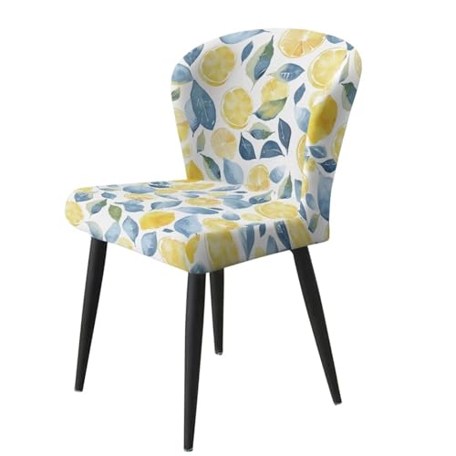 Image of Bar Stool Covers with Backs Lemon Leaf Dining Room Square Swivel Barstool Chair Seat Set of 2 Non-Slip Counter Height Chair Covers
