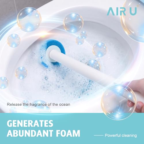 Image of AIR U+ Disposable Toilet Brush, Toilet Bowl Cleaning System with 24 Count Wand Refill, Clean Brush Starter Kit with 1 Toilet Wand, 1 Storage Caddy and 1 Fragrant Tablet (1 + 24)