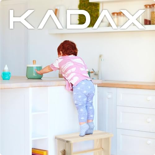KADAX Drewniany stołek, podnóżek z naturalnego nielakierowanego drewna sosnowego, podnóżek w 3 różnych modelach, krzesło barowe, stołek, taboret drewniany (prostokątny)