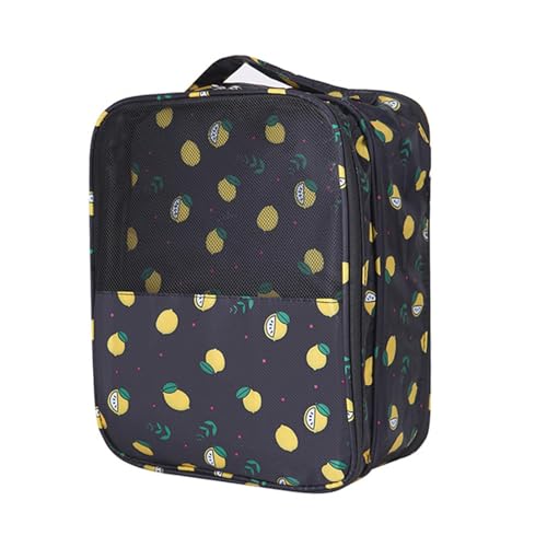 JISADER Shoe Bag for Travel Shoe Pouch for Traveling Fashion Shoe Storage Bag Shoe Organizer for Sneakers Leather Shoes Gym Swimming, Large, black