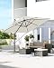 SONGMICS Sonnenschirm 290 x 290 cm, Ampelschirm, Gartenschirm, UV-Schutz UPF 50+, um 360° drehbar, Neigungswinkel verstellbar, mit Ständer, Befestigungsgurten und Abdeckung, beige GPU039M01