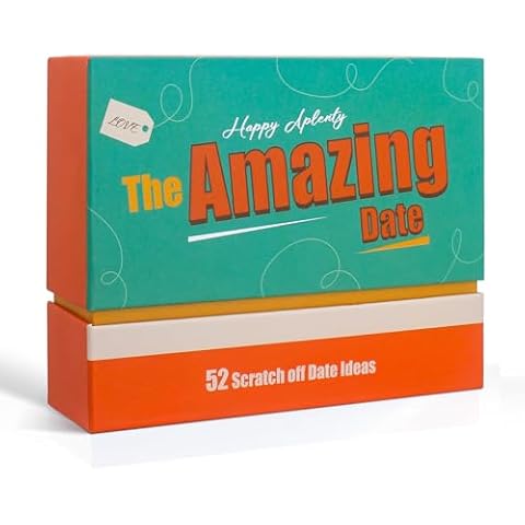 Happy Aplenty 52 Date Night Amazing Ideas for Couple - Unique Scratch Off Date Night Card Games, Gifts for Boyfriend - Romantic Newlywed and Wedding Anniversary Couples Gifts for Him, Husband or Wife Cover