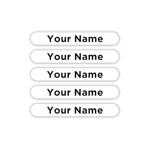 Oliver's Labels Plain Theme Mini Labels, 100 Durable Personalized Name Labels & Tags for School Supplies, Camp Gear, Water Bottles, and Food Containers
