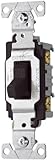 Eaton CS120BK 20-Amp 120/277-volt Commercial Grade Single Pole Compact Toggle Switch with Side Wiring, Black