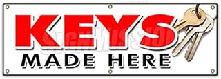 72" Keys Made HERE Banner Sign transponder auto car Locksmith Locks Mobile