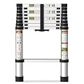 SPIEEK Telescoping Ladder for RV & Attic, 8.5FT Aluminum Extension Ladder with Dual Locking Mechanism, Max Load 330lbs, Compact Foldable Ladder for Roof, Home, Travel Trailer & Multi-Surface Use