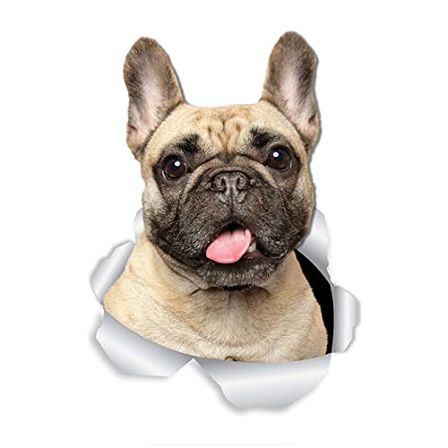 Pangtyus Auto Collants muraux adorables de Chien de Bouledogue français Auto Collant de Chien de Frenchie fenêtre de Voiture de Chien 3D et Auto Collant de Pare-Chocs Cover