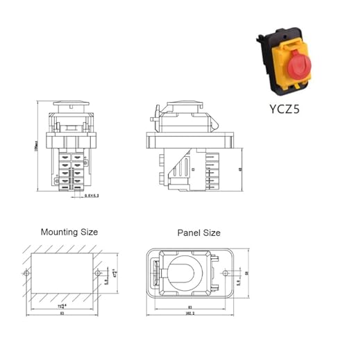Interrupteur électromagnétique 15A bouton réinitialisation étanche pour machine 400V - 3
