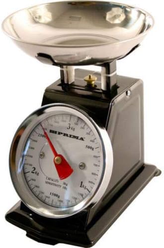 3KG Traditional Weighing Kitchen Scale Bowl Cooking Retro Mechanical Vintage Scales - Black