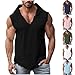 Cambkatl Vintage Distressed Linen Tank Tops for Men Summer Loose V Neck Pullovers Sleeveless Beach Casual Hoodies