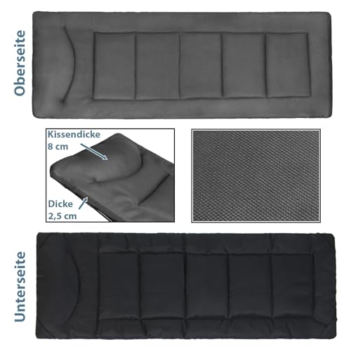 ALPIDEX Campingbett Feldbett bis 200 kg Seitentasche Bequem Auflage Weich Gepolstert Klappbar Faltbar Gästebett Liege Camping Garten – Bild 4