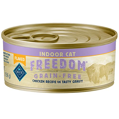 Blue Buffalo Freedom Grain Free Natural Adult Flaked Wet Cat Food, Indoor Chicken 5.5-Oz Cans (Pack Of 24) #TOP1