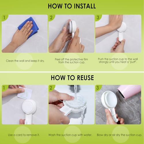 Elegear Mini Suction Cup Hooks, 4 Pack Waterproof Reusable Vacuum Shower Hanger for Loofah, Bathroom & Kitchen by Elegear - Image 8