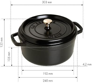 Staub La Cocotte Döküm Tencere, Siyah, 24 cm