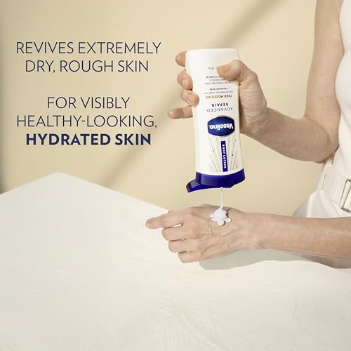 Unilever Vaseline Intensive Care Body Lotion for Dry Skin Advanced Repair Unscented Lotion Made with Ultra-Hydrating Lipids + Vaseline Jelly to Repair Extremely Dry Skin 10 oz