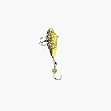 Freedom Tackle Hammered Minnow Jigging Spoon Cast, Jerk or Vertical Jig Fishing Lure, Great for Ice Fishing, Silver/Chartreuse Glow, 1 1/2