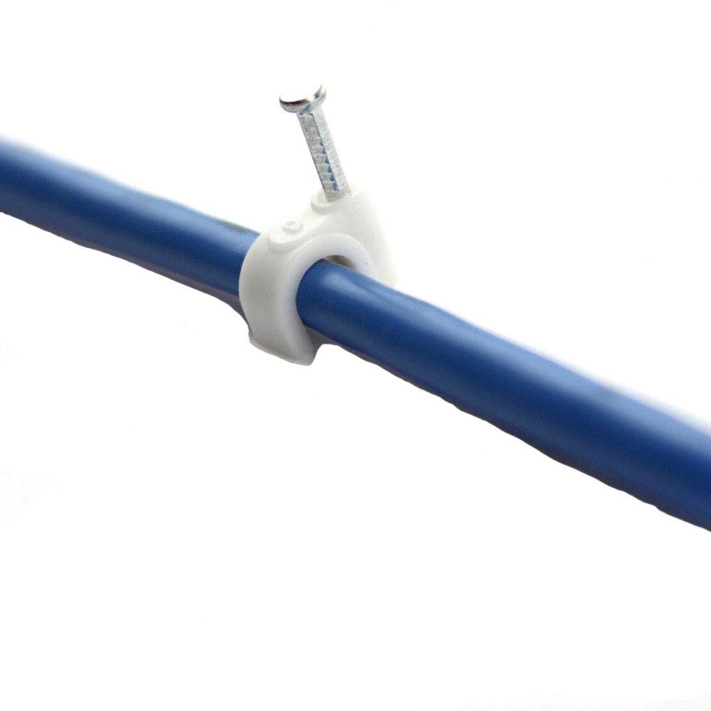 100 Clips De Fixation Pour Câbles Ethernet Et Coaxiaux - Agrafes En Acier Avec Clou, Installation Rapide - 6