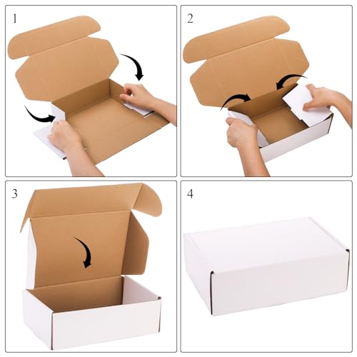 Dicunoy 30 Pack Shipping Boxes for Small Business, 9 x 6 x 3 Inches White Small CardBoard Boxes, Thick Corrugated Mailers Boxes for Mailing Packing Literature Mailer, Gift Package