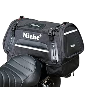 Rhinowalk Motorcycle Tail Bag Travel Luggage Expandable Motorcycle Tail Bag 35l Waterproof All Weather Trunk Rack Bag With Sissy Bar Straps Carbon Black Color Bright Black - View #8