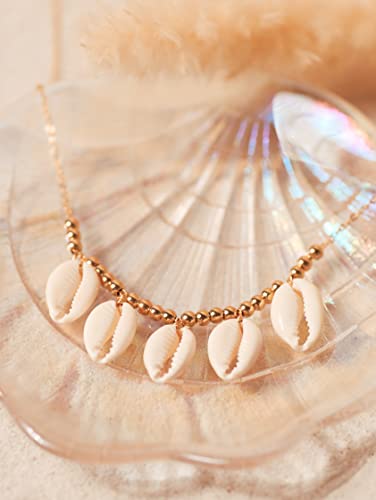 Minachi Boho Hippie Summer Gold Plated Bead Cowrie Shell Chain Necklace Statement Beach Jewelry For Women #TOP1