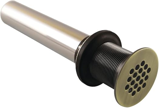 Kingston KB4003 Grid Drain without Overflow, 17 Gauge, Antique Brass