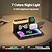 ANJANK Wireless Charging Station,5 in 1 Multiple Charger Stand with Alarm Clock,7 Night Light,Mag-Safe Charging Dock for iPhone 17 16 15 14 13 12 Pro Max Plus,Apple Watch 11/10/9/8,for Airpods,Bedroom