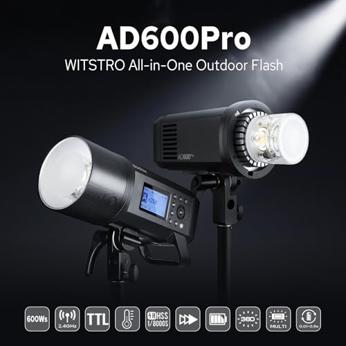 Image of Godox AD600 Pro AD600Pro Outdoor Flash Strobe Light, 600Ws TTL Studio Flash Monolight, 2.4G 1 /8000s HSS Speedlite, Powerful Li-ion Battery, Compatible for Canon Nikon Sony FUJIFILM Olympus Panasonic