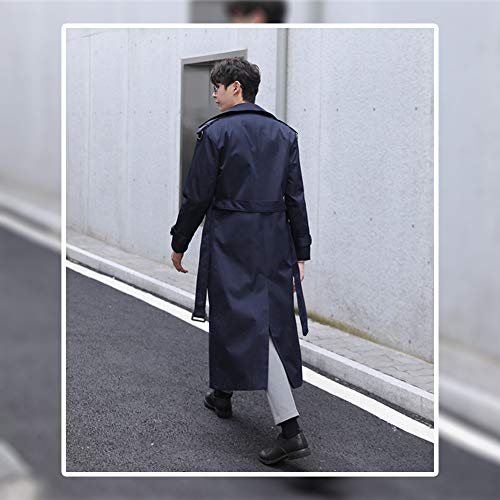 Pantete Man’s Double Breasted Trench Coat Oversized Casual Windbreaker Lapel Long Jacket Overcoat #TOP2