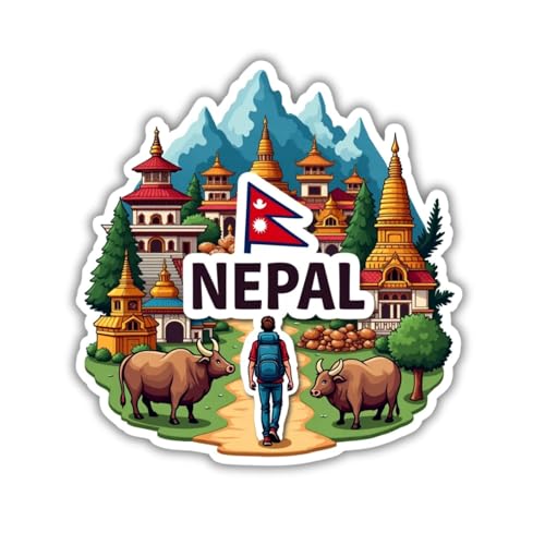 Image of Zesta Wooden Fridge Magnets Set | Refrigerator Decor Magnets for Kitchen | India Souvenir Fridge Magnet Collection | Wooden Magnet for Fridge Door Decoration (Nepal)