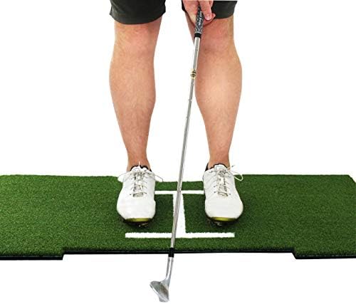 Rukket Tri-Turf Golf Hitting Mat Attack | Portable Driving, Chipping, Training Aids for Backyard with Adjustable Tees and Foam Practice Balls (Standing Mat (24" x 48"))