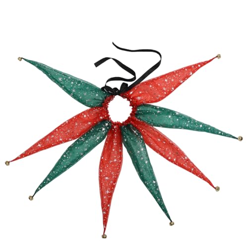 CAMDOM Collar victoriano de malla puntiaguda con cuello de payaso con cascabel, accesorios de cosplay de Halloween