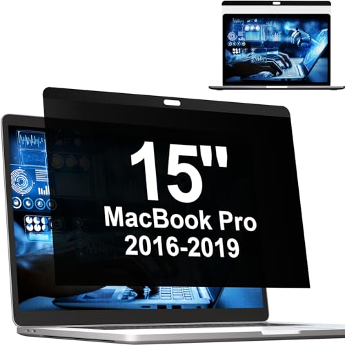 Mamol Privacy Screen MacBook Pro 15 Inch (2016-2019), Magnetic Removable Anti Blue Light Glare Filter Privacy Screen Protector for Apple Mac 15 In Laptop Model (A1707, A1990) by Mamol - Used condition - US$18.47