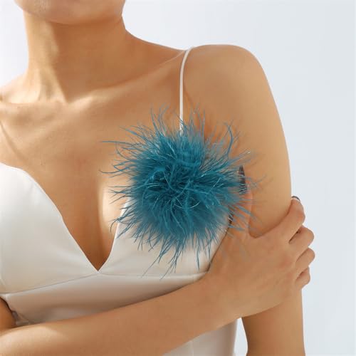 image for NewZenro Dainty Feather Flower Large Brooch Pin for Women Men Elegant 