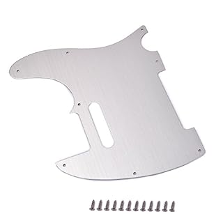 Alnicov Pickguard de guitare en aluminium 8 trous pour guitare Telecaster Tele TL Argenté - Les Beatles, Paul McCartney, John Lennon, RIngo Starr, George Harrison Alnicov Pickguard de guitare en aluminium 8 trous pour guitare Telecaster Tele TL Argenté – Image 4