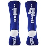 BABIBEAN Baseball Socks Boys Gils for Paties Kids Long Athletic Football Soccer Socks Sport Tube Socks Blue/White 4-8 AgeKids Christmas Socks With Grips