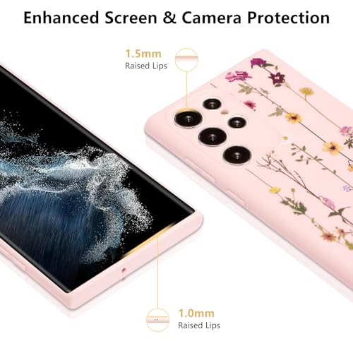 Coque antichoc Samsung S23 Ultra souple et fine avec motif floral