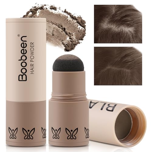 Boobeen Polvo para el nacimiento del cabello, Retoque de Raíces y Sombra para el Cabello, Rellenador Impermeable para Cubrir las Canas y el Cabello Ralo