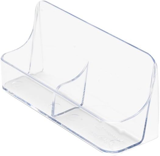 Deflecto Business Card Holder, Single Compartment, 3-3/4"W x 1-7/8"H x 1-3/8"D, Clear (70101) : Office Products