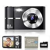 Appareil Photo Numérique 50MP 1080P, Compact Appareil Photo avec Carte 32Go, Écran 2,4”, Z...