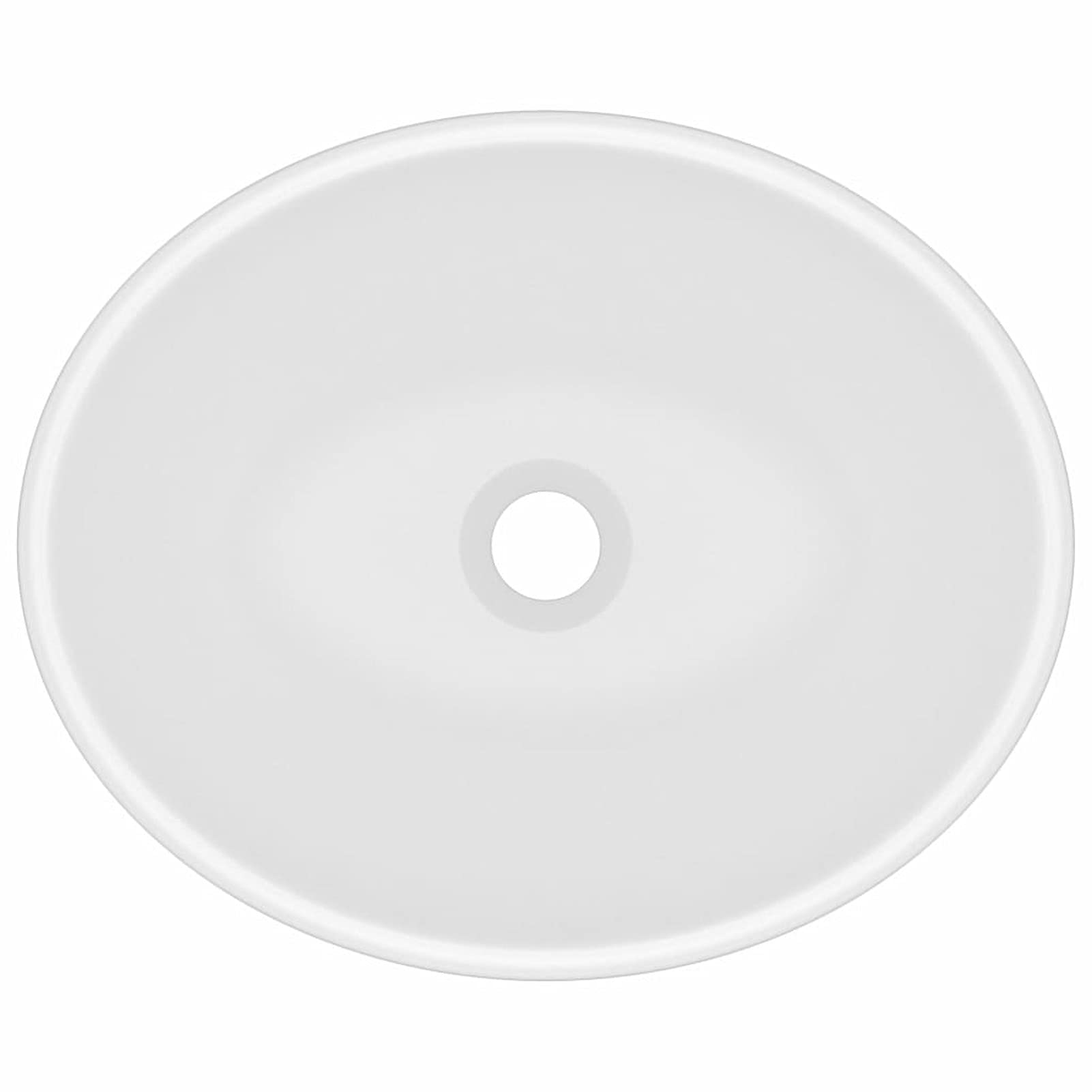Tidyard Lavabo de Lujo Ovalado Lavabo sobre Encimera Lavabo de Baño Lavabo Ovalado Moderno para Encimera Cerámica Blanco Mate 40x33 cm