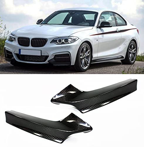 Pair Of Real Carbon Fiber M Sport Front Bumper Splitter Lip Kit Compatible for 2013-2021 BMW F22 M235i M240i Coupe