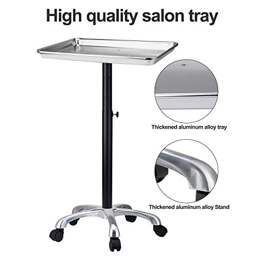 Salon Tray With Metal Feet, Height Adjustable Salon Tray On Wheels, Hair Color Servicetray Durable And Non-Rusting #TOP1