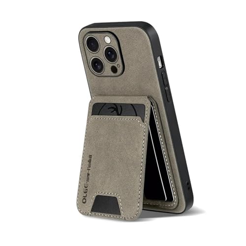 Funda de teléfono con tarjetero de cuero PU para iPhone 13 Pro Max en color verde antichoque 4
