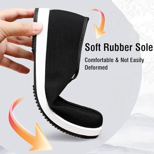 Embroidered Tai Chi Kung Fu Shoes, Unisex Canvas Martial Arts Flats, Traditional Chinese Slip-On Sneakers with Non-Slip Sole for Men and Women3