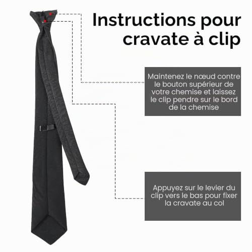 ASTER 2 Pièces Cravate Pré Nouée Noire Hommes – vue 3